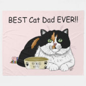 Vaderdag Calico Cat Fleece Deken (Voorkant (Horizontaal))
