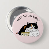 Vaderdag Calico Cat Ronde Button 7,6 Cm (Voorkant /achterkant)