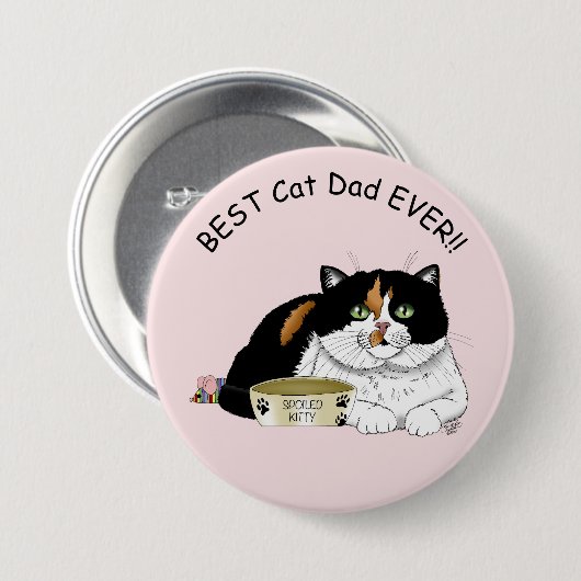 Vaderdag Calico Cat Ronde Button 7,6 Cm (Voorkant /achterkant)