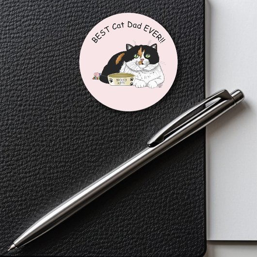 Vaderdag Calico Cat Ronde Sticker