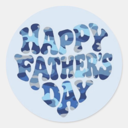 Vaderdag Camouflage Ronde Sticker (Voorkant)