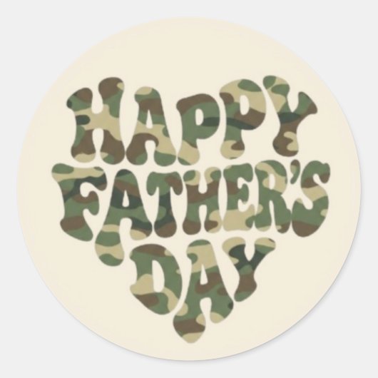 Vaderdag Camouflage Ronde Sticker (Voorkant)