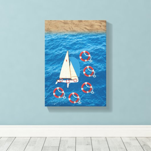 Vaderdag Canvas met gerasterd Canvas (Insitu (Houten vloer))