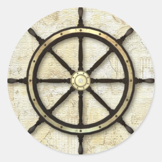 Vaderdag - Captains Wheel Ronde Sticker (Voorkant)