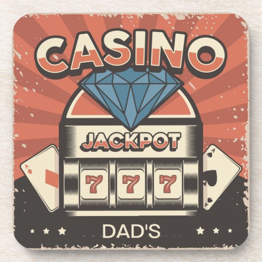 Vaderdag Casino Jack Pot Bier Onderzetter (Voorkant)