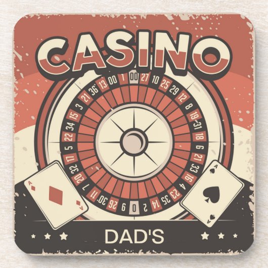 Vaderdag Casino Roulette Wiel Bier Onderzetter (Voorkant)