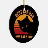 Vaderdag Cat Best Cat Pap Ever Funny Cat Keramisch Ornament (Rechts)