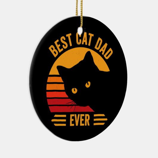 Vaderdag Cat Best Cat Pap Ever Funny Cat Keramisch Ornament (Rechts)