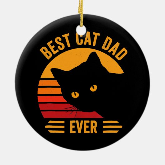 Vaderdag Cat Best Cat Pap Ever Funny Cat Keramisch Ornament (Achterkant)