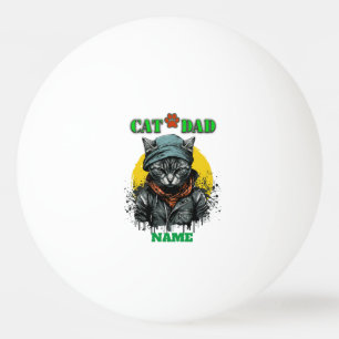Vaderdag - CAT DAD. Editable name/bericht Pingpongbal