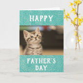 Vaderdag Cat Dad World's Best Ever Pet Photo Kaart (Gele Bloem)