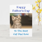 Vaderdag Cat Dad World's Best Ever Pet Photo Kaart (Gele Bloem)