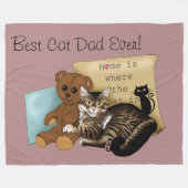 Vaderdag Cat Fleece Deken (Voorkant (Horizontaal))