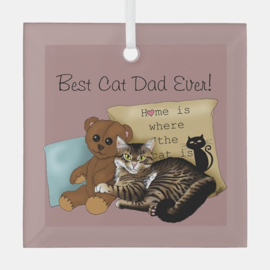 Vaderdag Cat Glas Ornament (Voorkant)