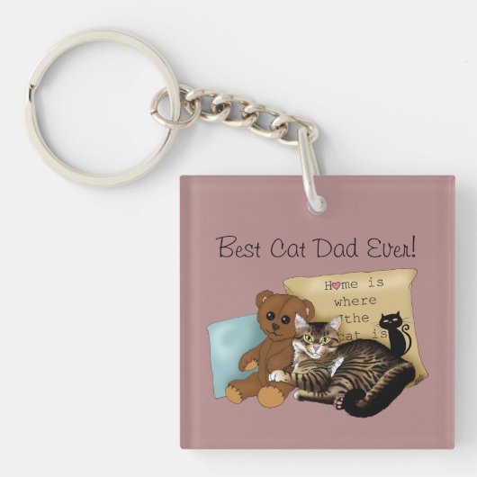 Vaderdag Cat Sleutelhanger (voorkant)
