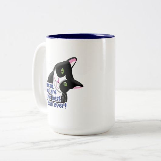 Vaderdag Cat Tweekleurige Koffiemok (Voorkant links)