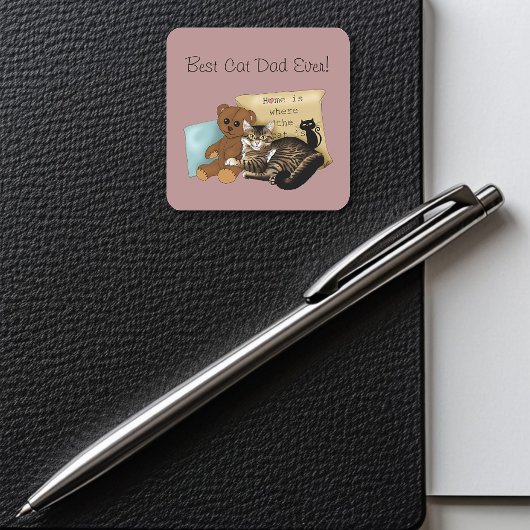 Vaderdag Cat Vierkante Sticker