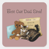 Vaderdag Cat Vierkante Sticker (Voorkant)