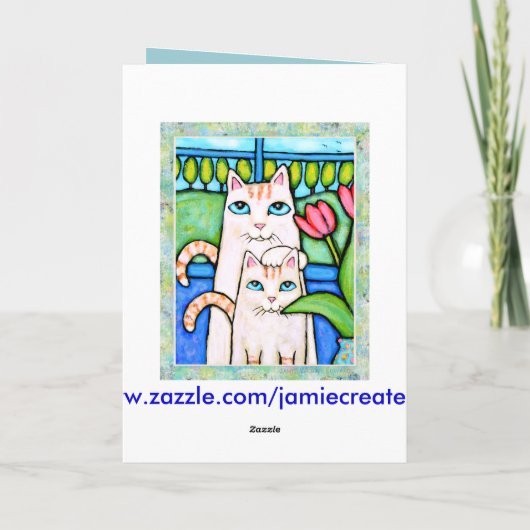 Vaderdag Cat Wenskaart Kaart (Achterkant)