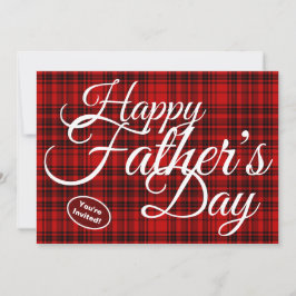 Vaderdag Check Plaid Witte Typografie Geruit Kaart