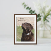 Vaderdag Chocolate Brown Labrador Dog Briefkaart (Staand voorkant)