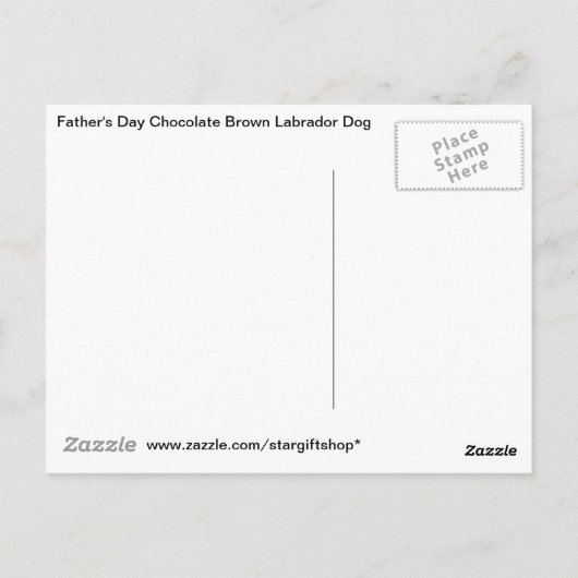 Vaderdag Chocolate Brown Labrador Dog Briefkaart (Achterkant)