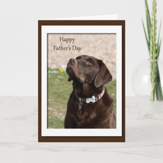 Vaderdag Chocolate Brown Labrador Dog Kaart (Voorkant)