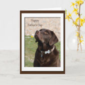 Vaderdag Chocolate Brown Labrador Dog Kaart (Gele Bloem)