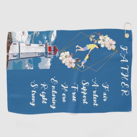 Vaderdag Citaat Papa Dochter Bonding Lighthouse Golfhanddoek (Horizontaal)