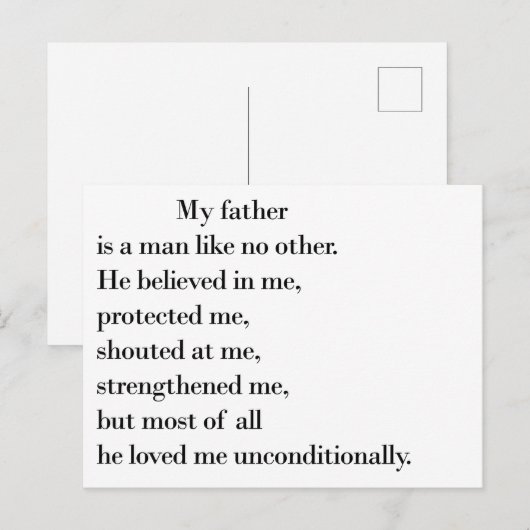 Vaderdag citaten van dochter briefkaart (Voorkant / Achterkant)
