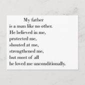 Vaderdag citaten van dochter briefkaart (Voorkant)