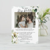 Vaderdag citaten van dochter tot stiefvader feestdagenkaart (Staand voorkant)