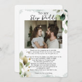 Vaderdag citaten van dochter tot stiefvader feestdagenkaart (Voorkant / Achterkant)