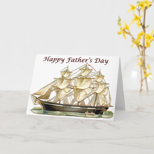 Vaderdag Classic Tall Ship Kaart (Gele Bloem)