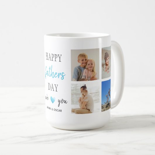 Vaderdag Coffee Mok | gepersonaliseerde collage (Voorkant rechts)