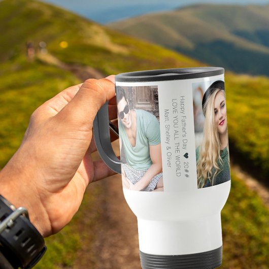 Vaderdag Collage met 3 Foto's en aangepaste tekst Reisbeker