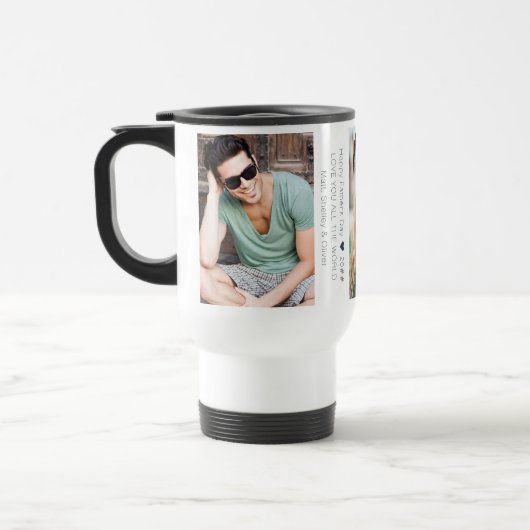 Vaderdag Collage met 3 Foto's en aangepaste tekst Reisbeker (Links)