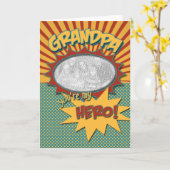 Vaderdag Comic Book Hero Opa Kaart (Gele Bloem)