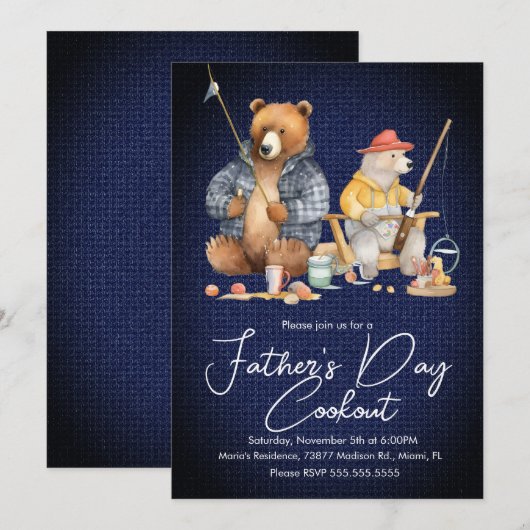 Vaderdag Cookout Beer Vist Picnic Party B Kaart (Voorkant / Achterkant)
