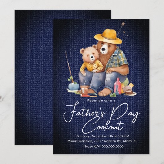 Vaderdag Cookout Beer Vist Picnic Party Kaart (Voorkant / Achterkant)