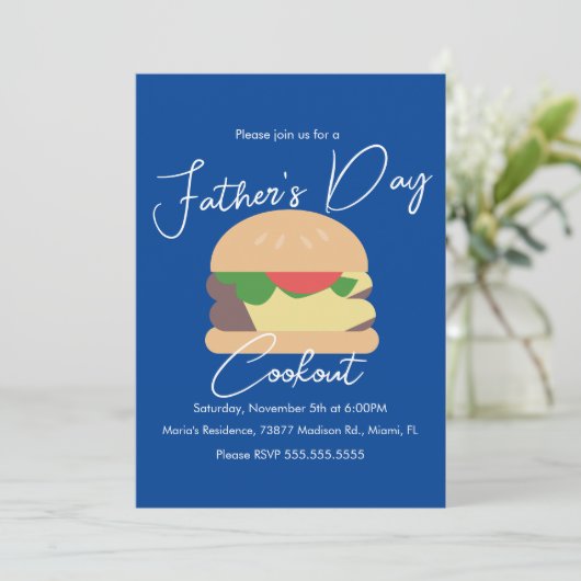 Vaderdag Cookout Burger Blue Kaart (Staand voorkant)