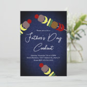 Vaderdag Cookout Kabobs Denim Kaart (Staand voorkant)