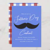 Vaderdag Cookout Mustache Blue Pset Kaart (Voorkant / Achterkant)