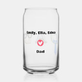Vaderdag Cool Dad Fun Dad Aangepaste namen Blikvorm Glas (Achterkant)