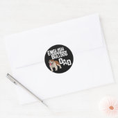Vaderdag Cool English Bulldog Dad Outfit for Ronde Sticker (Envelop)
