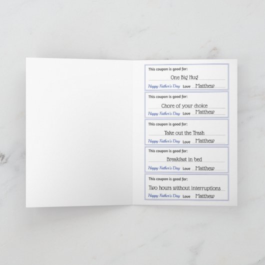 Vaderdag Coupon Black Boy Kaart (Binnen)