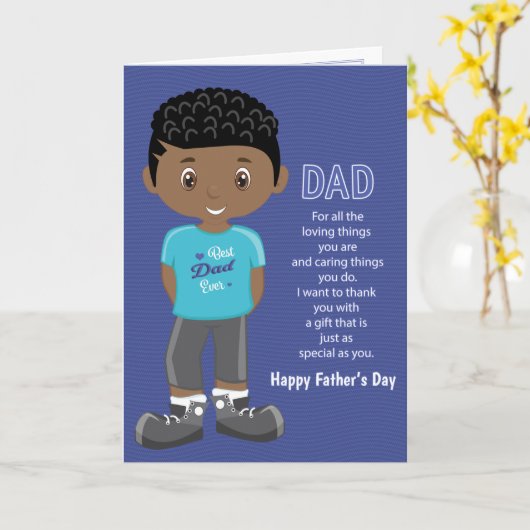 Vaderdag Coupon Black Boy Kaart (Gele Bloem)