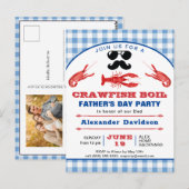 Vaderdag Crawfish Boil Eenvoudige fotouitnodiging Briefkaart (Voorkant / Achterkant)