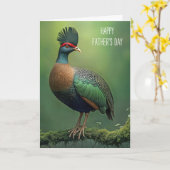 Vaderdag Crested Partridge op een tak Kaart (Gele Bloem)