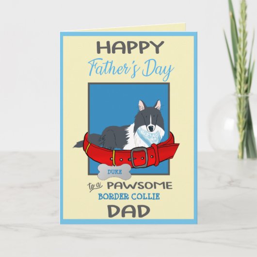 Vaderdag Custom Kaart van uw Border Collie (Voorkant)